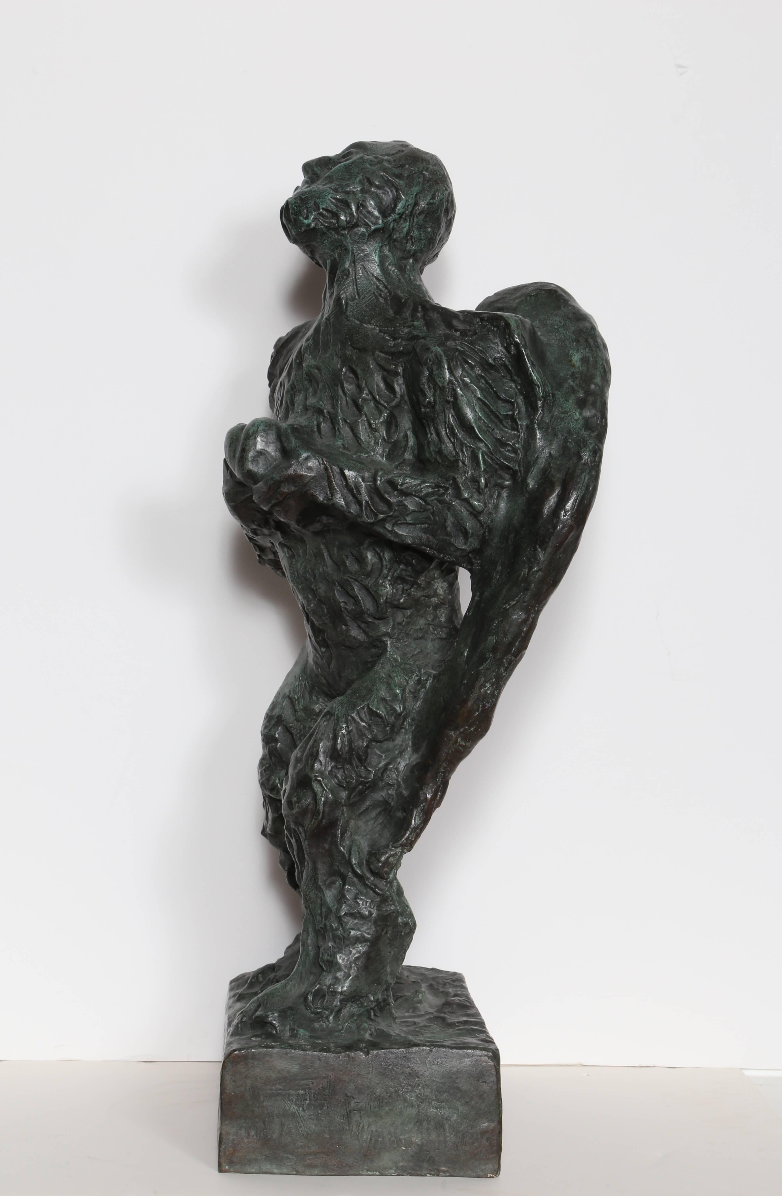 Angelo con cuore, scultura in bronzo di Sandro Chia in vendita 2