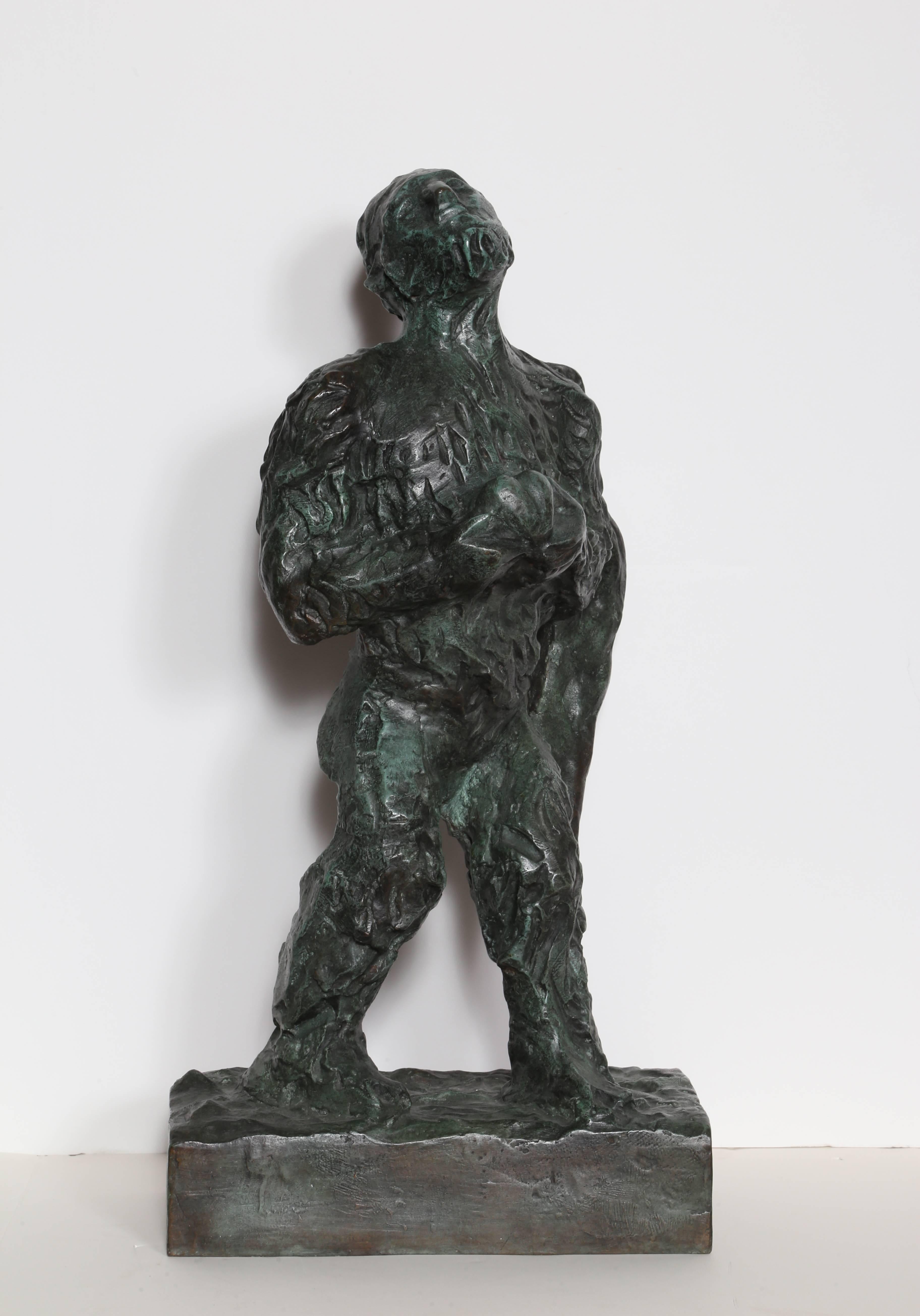 Angel mit Herz, Bronzeskulptur von Sandro Chia