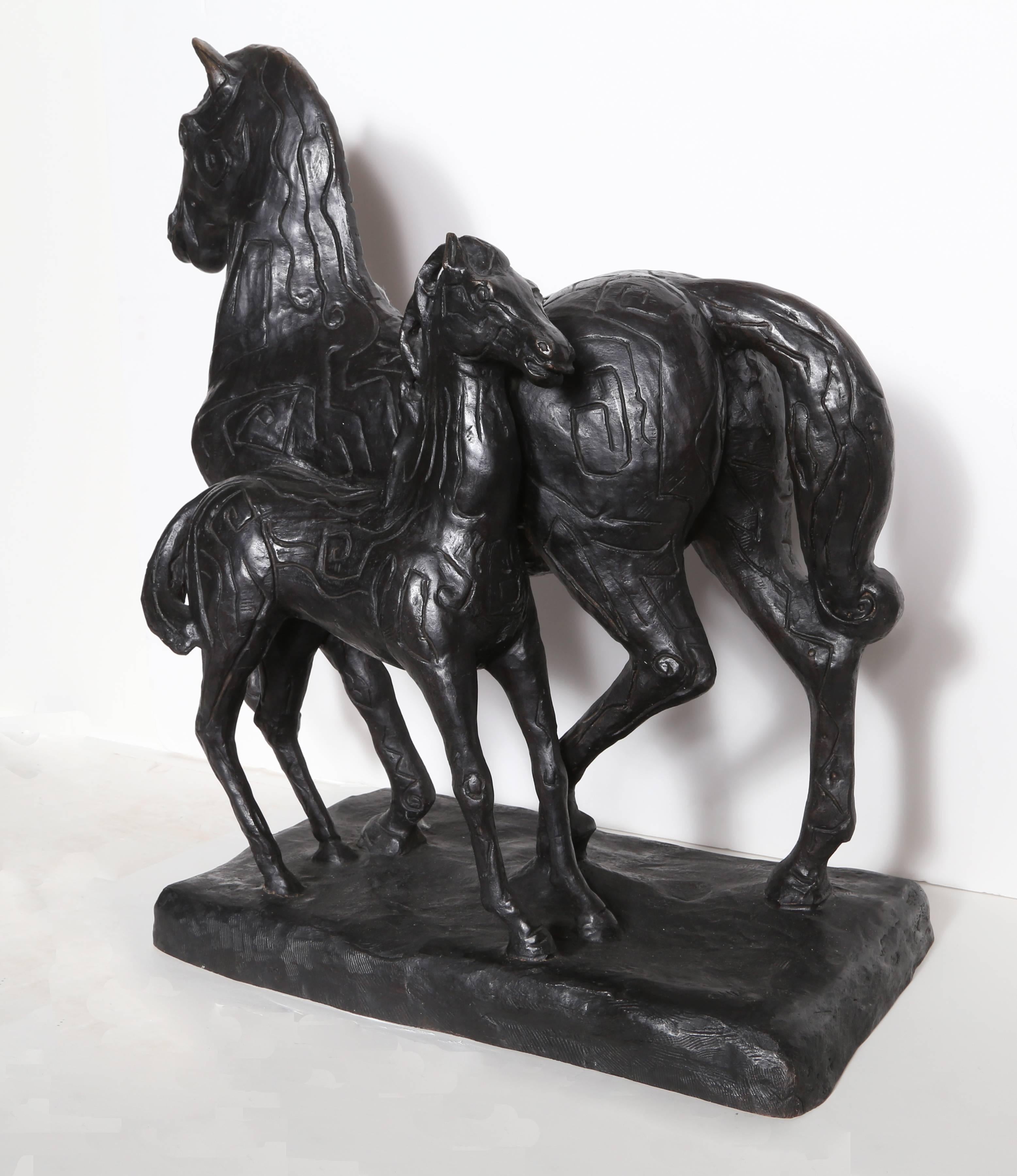 Artist: Sandro Chia (Italian, b. 1946)
Title: Il Palio di Siena
Year: circa 1980
Edition: 4/6
Medium: Bronze, signature and numbering inscribed
Size: 25  x 23.5  x 11 in. (63.5  x 59.69  x 27.94 cm)
Base size: 2 x 19 x 11 inches