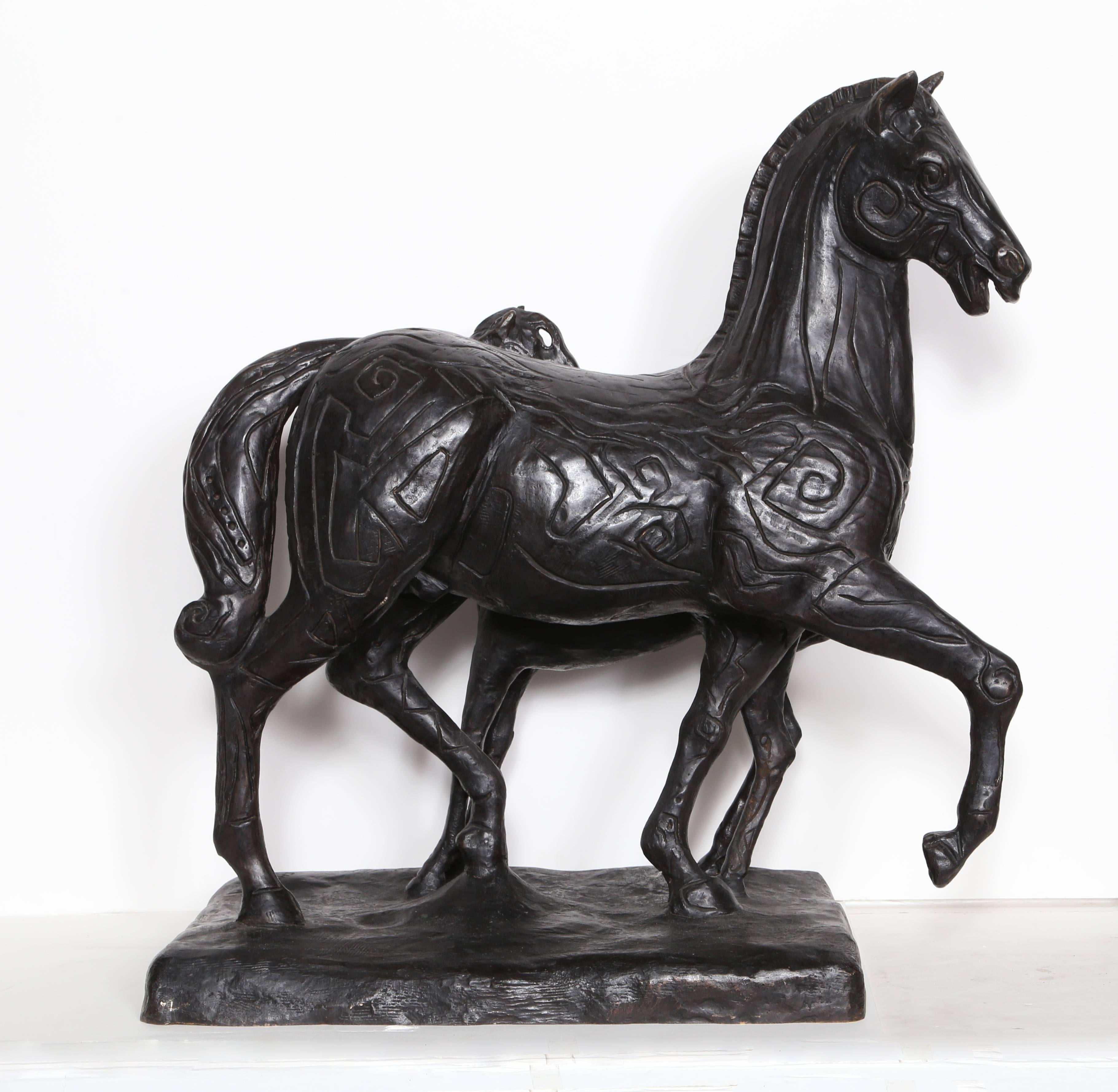 Sandro Chia Figurative Sculpture – Der Palio von Siena