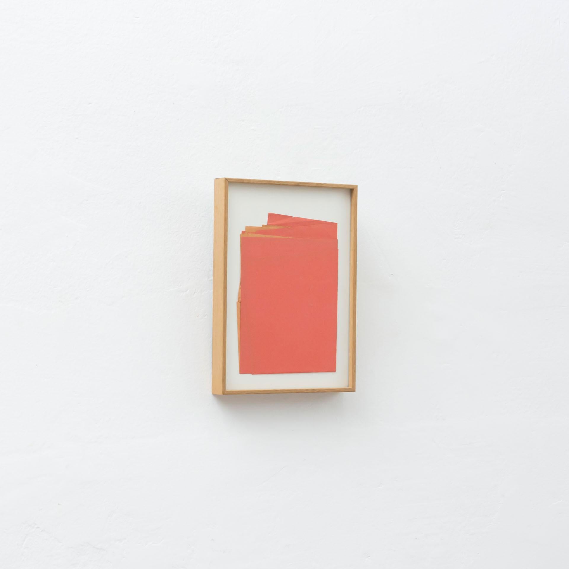 Mid-Century Modern Sandro Contemporary Artwork Red Paper Composition en vente