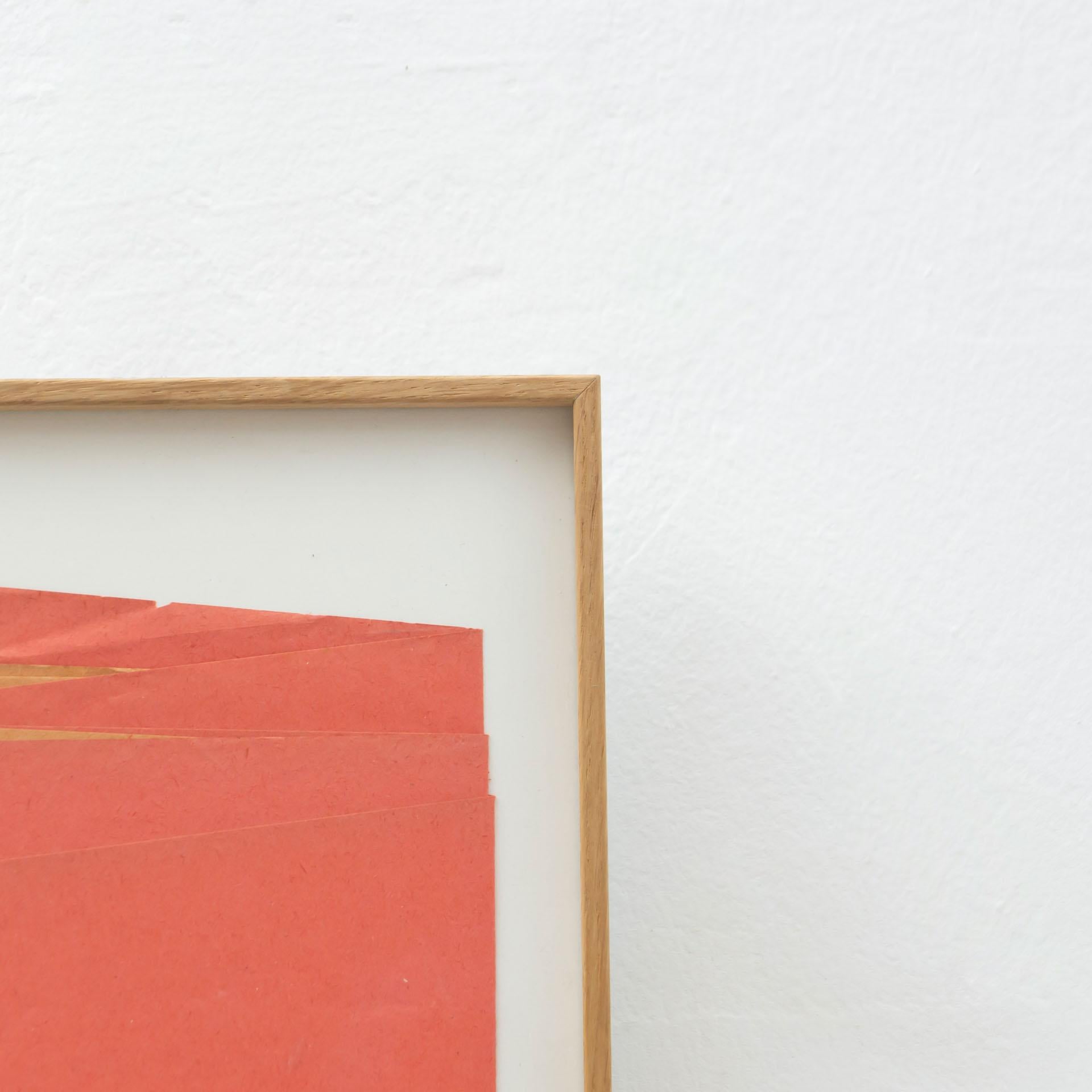 Verre Sandro Contemporary Artwork Red Paper Composition en vente
