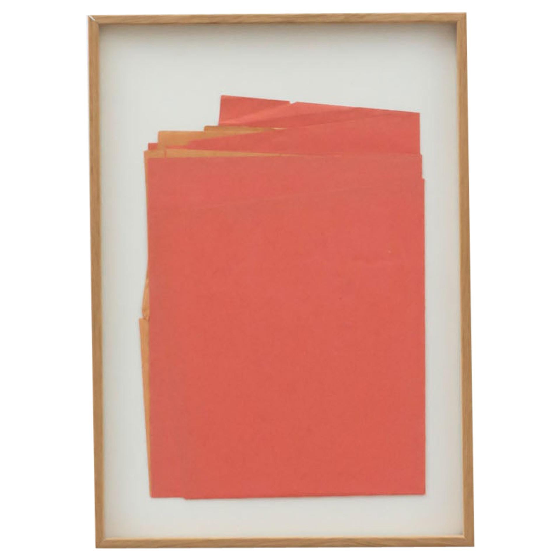 Sandro Contemporary Artwork Red Paper Composition For Sale