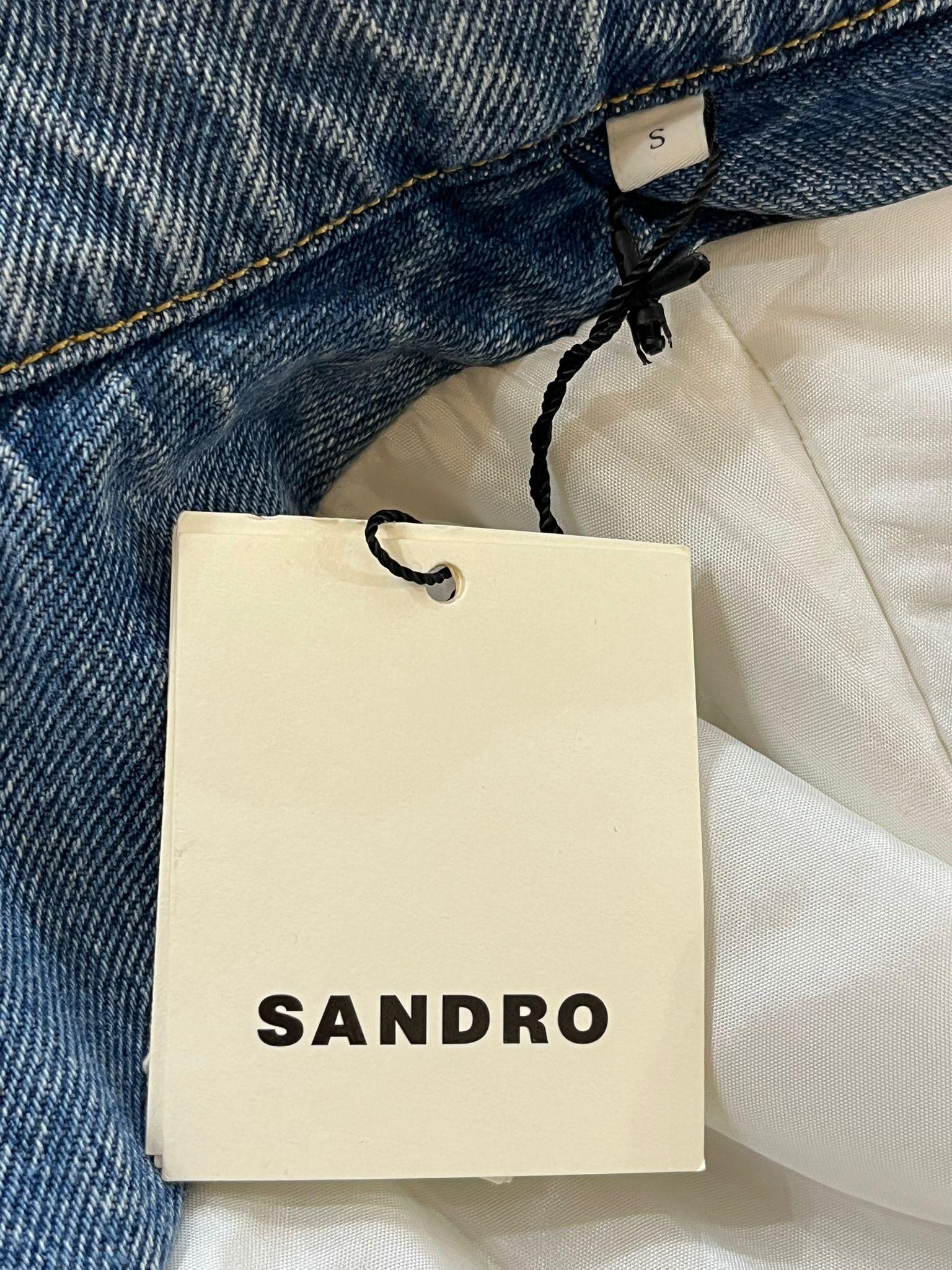 Sandro - Veste en jean délavé en coton Neuf à London, GB