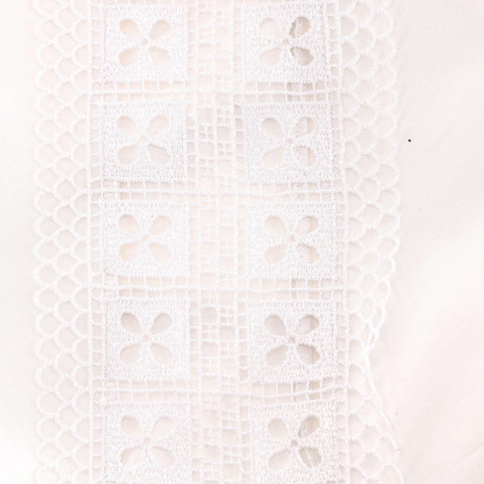 Women's Sandro Crochet Embellished Cotton Shirt For Sale