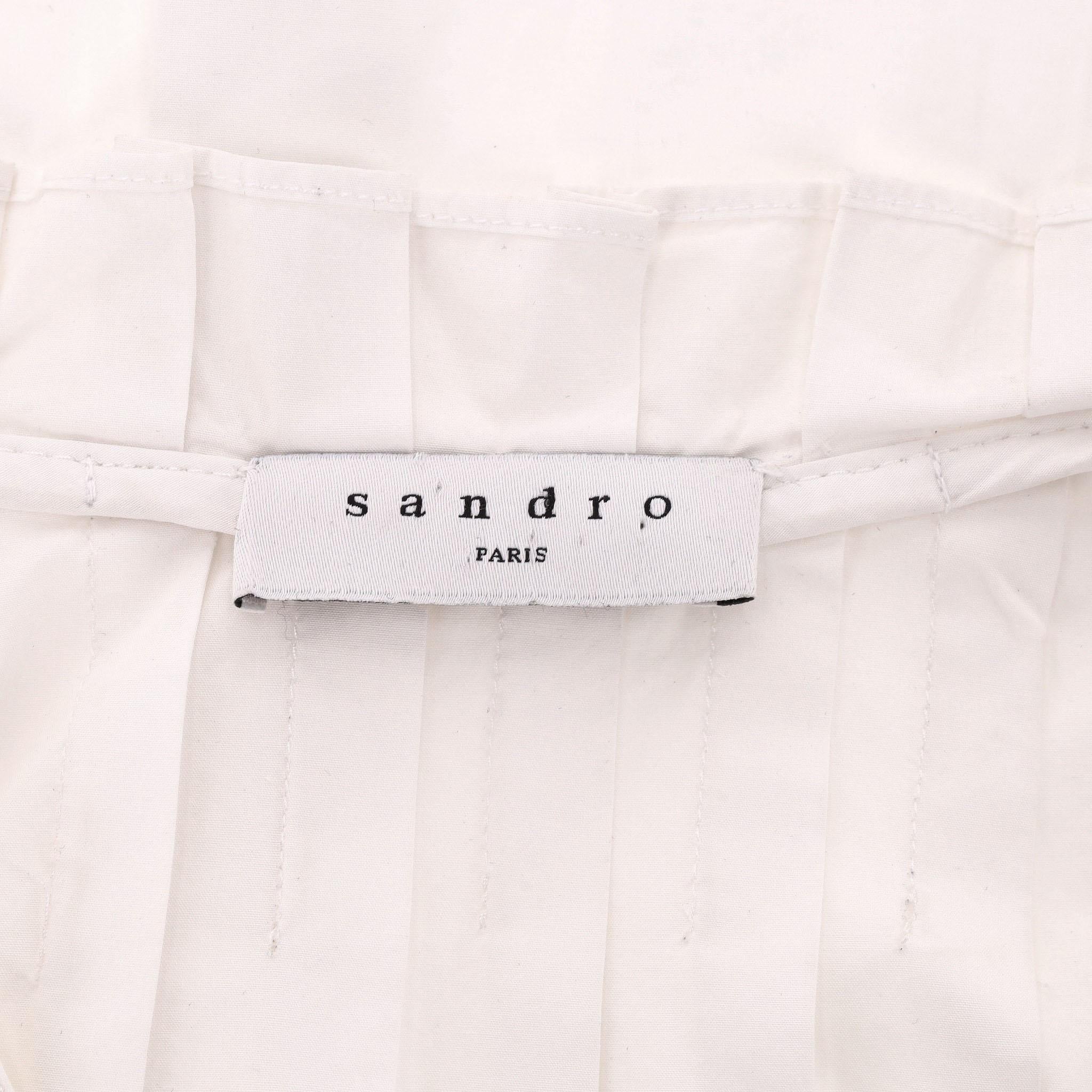 Sandro Crochet Embellished Cotton Shirt For Sale 1