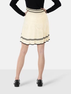 Sandro Ecru Knitted Mini Skirt Size XS