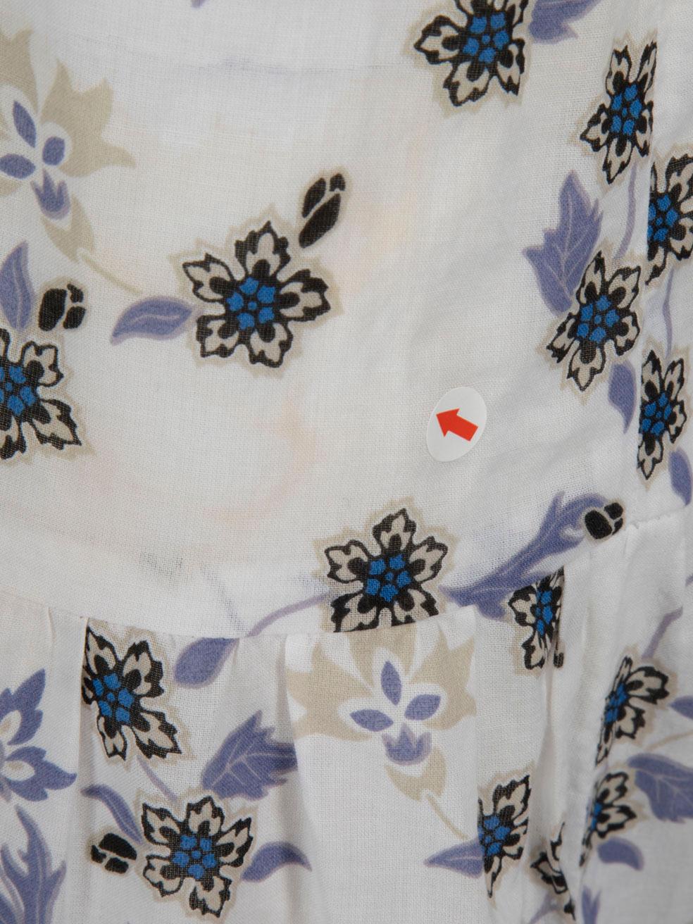 Sandro Vestido Midi Estampado Floral Detalle Broderie Talla S 2