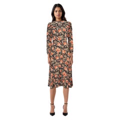 Sandro Vestito midi a maniche lunghe con stampa floreale taglia M.