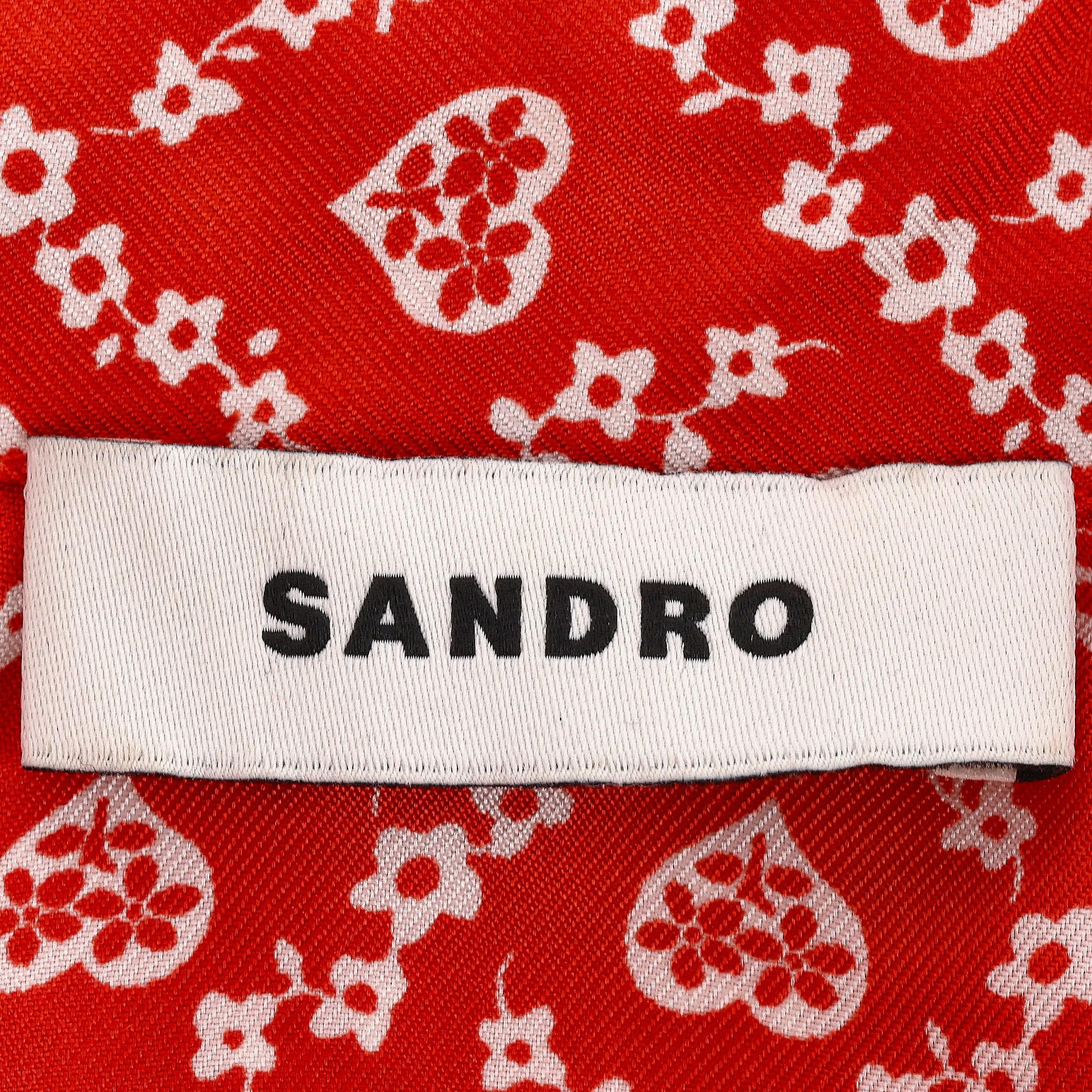 Women's Sandro Floral Print Silk Shirt For Sale