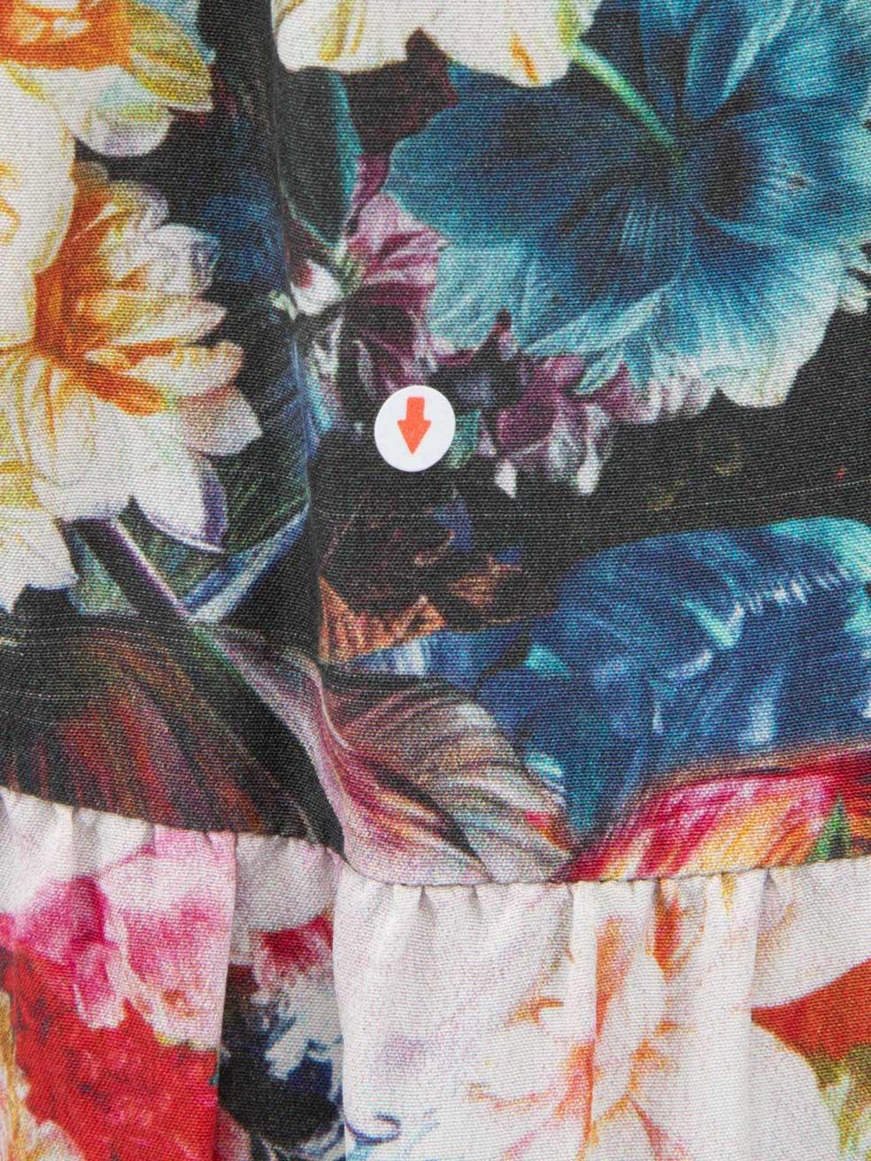 Sandro Mini-robe à volants en soie à fleurs, taille L en vente 5