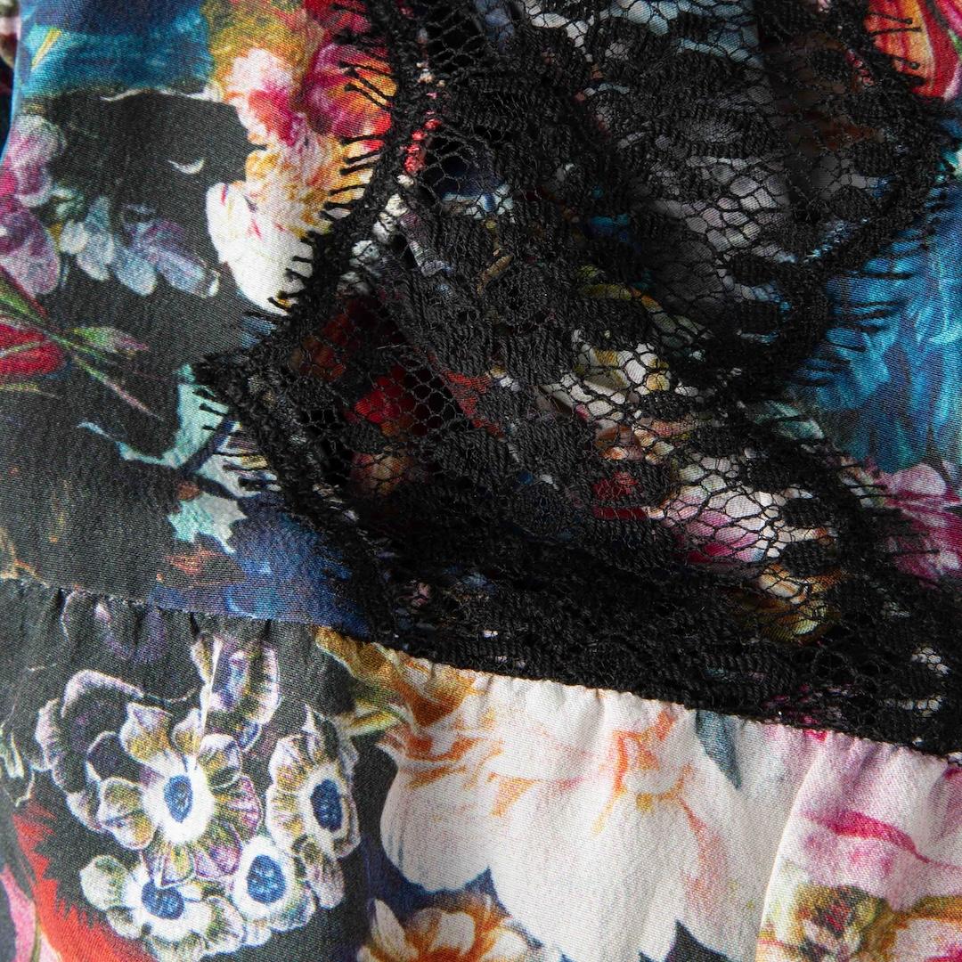 Sandro Mini-robe à volants en soie à fleurs, taille L Bon état - En vente à London, GB