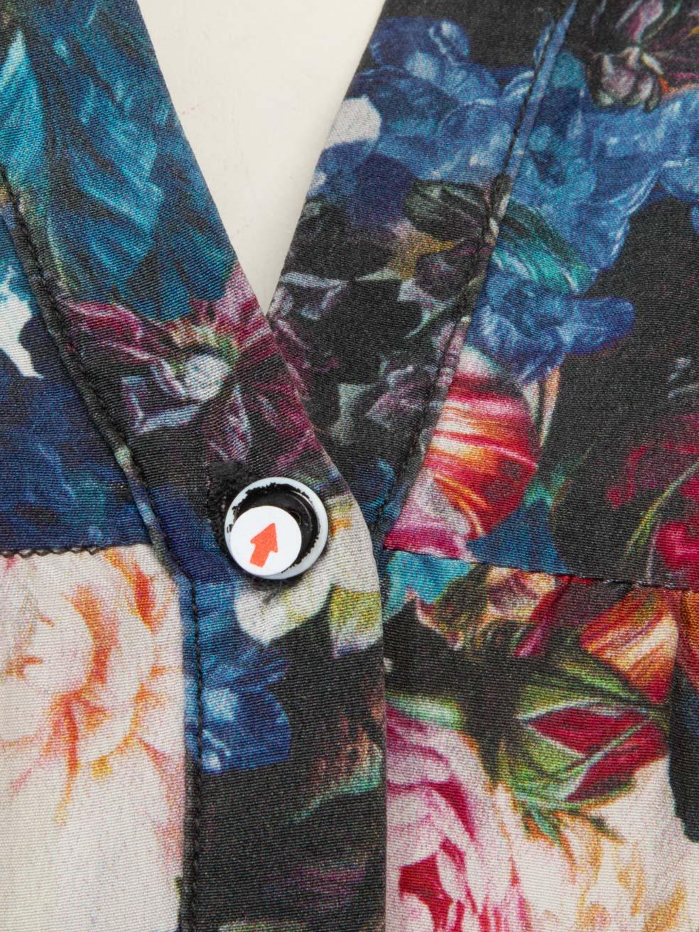 Sandro Mini-robe à volants en soie à fleurs, taille L en vente 3