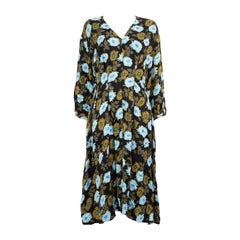 Sandro Floral V-Neck Midi Dress Size L