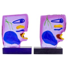 Sandro Frattin Style Murano Art Glass Heads, 2