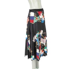 Sandro Gabriella Printed Pleated Midi Skirt Size M