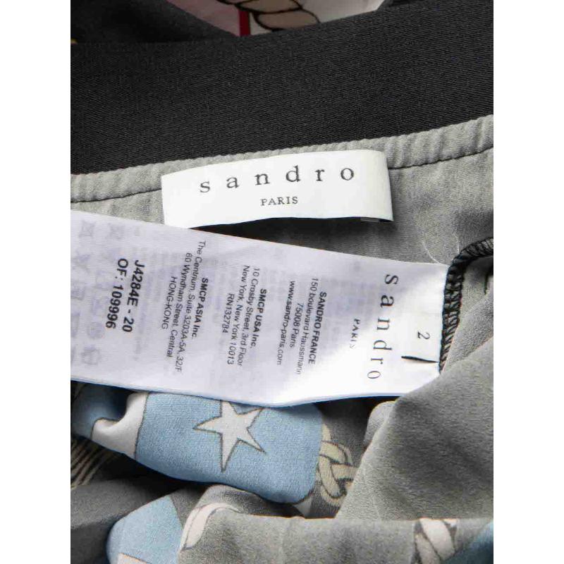 Women's Sandro Gabriella Printed Pleated Midi Skirt Size M