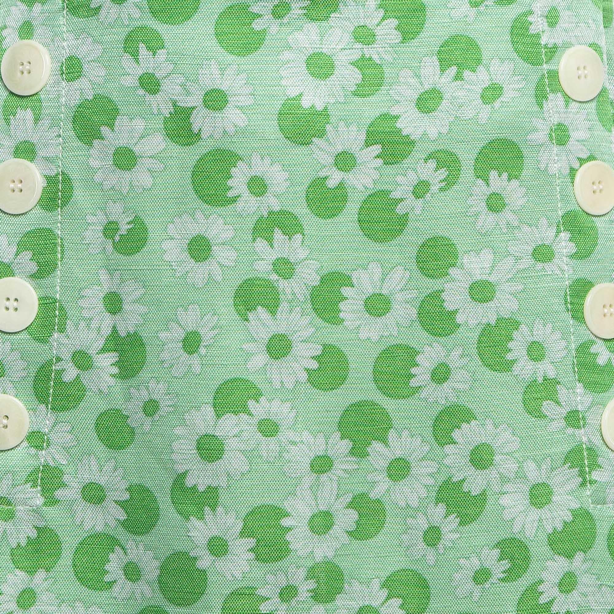 Sandro Green Ashley Floral Print Linen Blend Midi Dress S In Good Condition For Sale In Dubai, Al Qouz 2