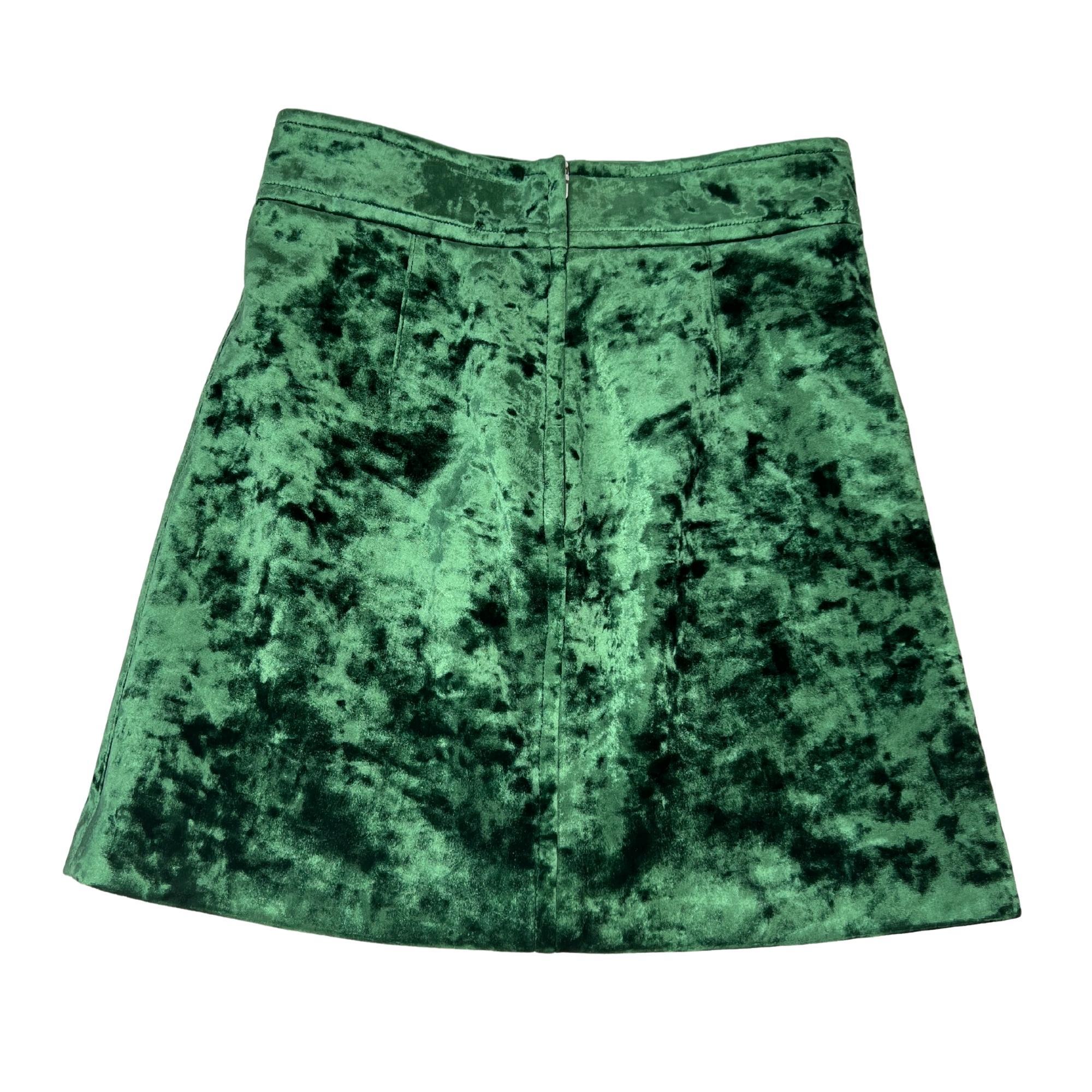 Sandro Green Mini Skirt (Size 3) In Good Condition In Montreal, Quebec