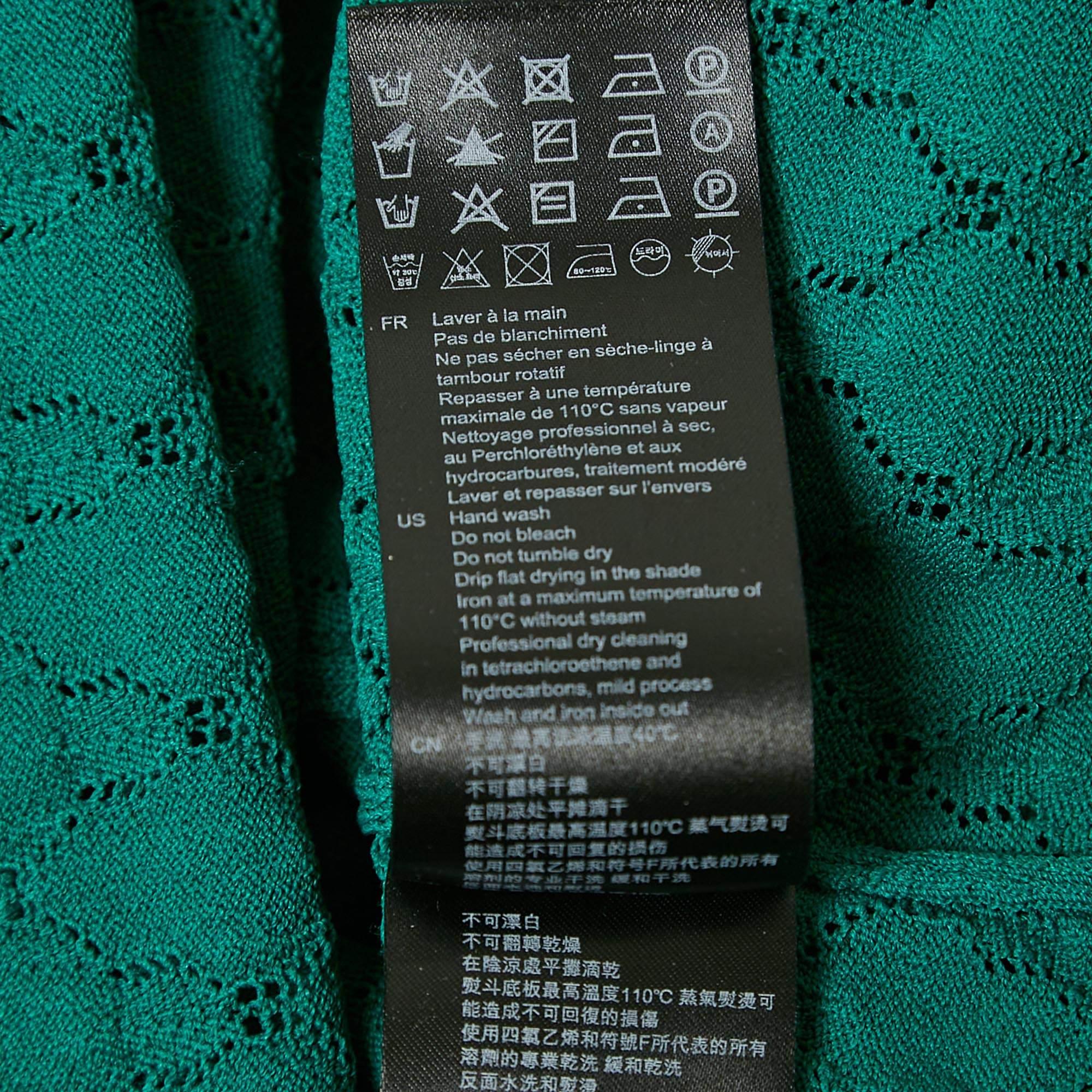 Donna Sandro Green Pointelle Stretch Knit Anabelle  Ponticello I.L.A. in vendita
