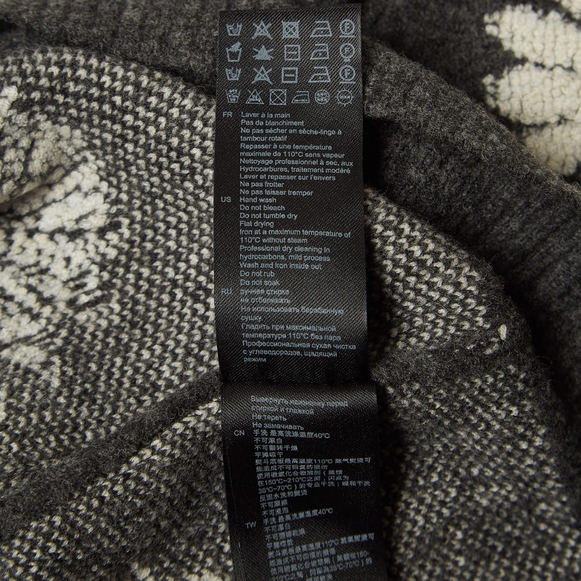 Sandro Grey Floral Intarsia Knit Sweater L 1