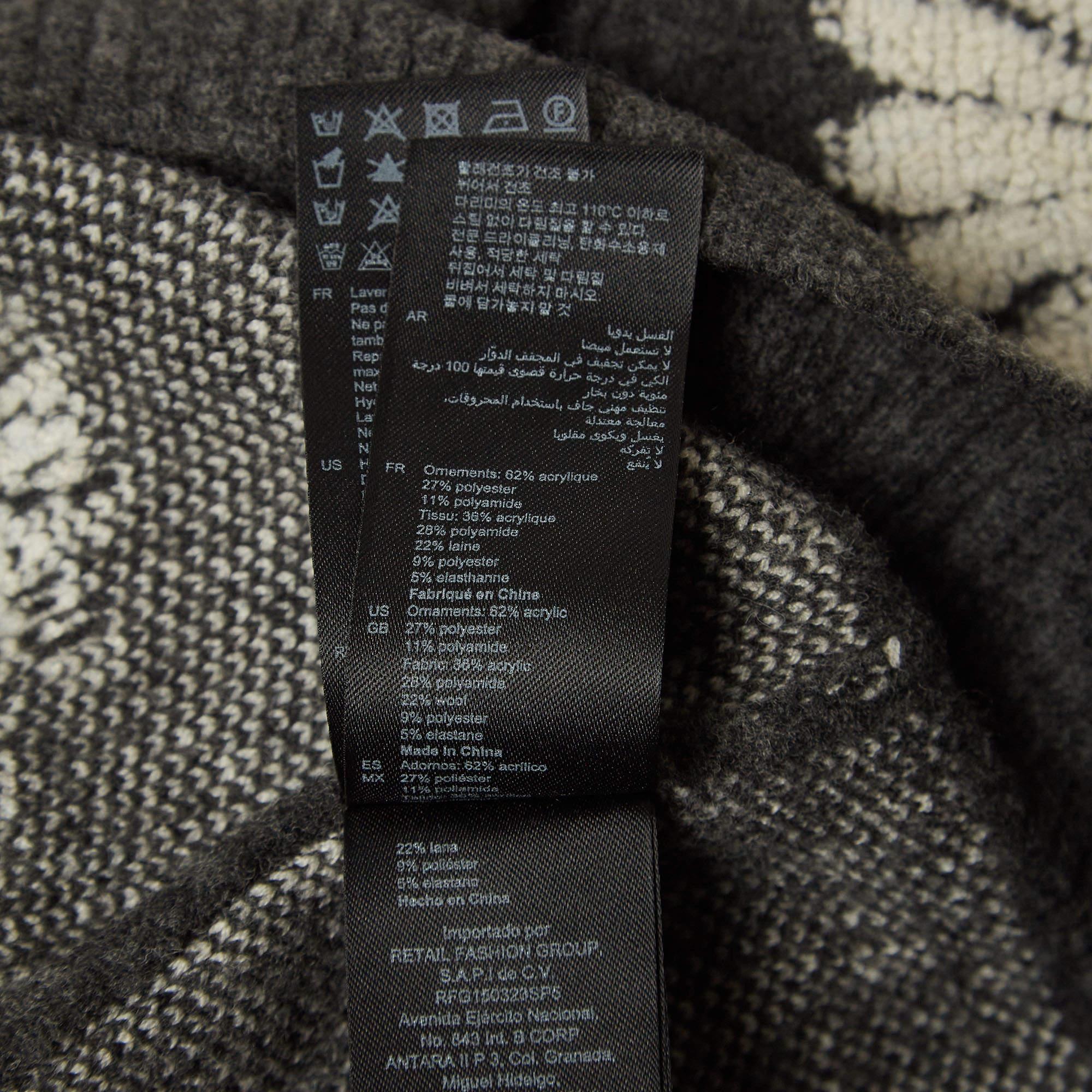 Sandro Grey Floral Intarsia Knit Sweater L 3