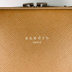 SANDRO -H19 Downtown Large- Brown Textured Leather Briefcase