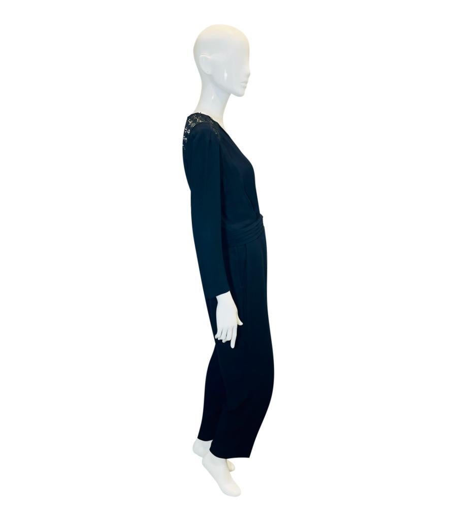 Sandro Lace- Panelled Wrap Jumpsuit In Excellent Condition For Sale In London, GB