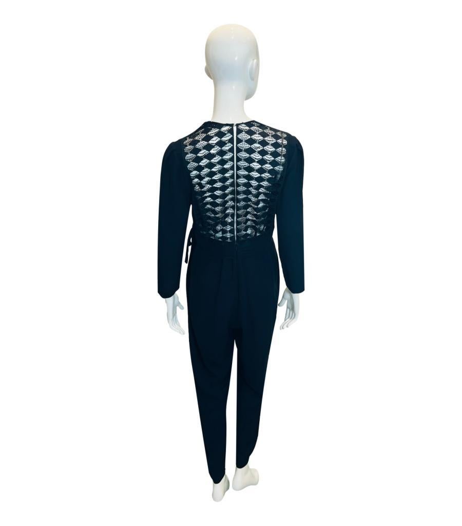 Women's Sandro Lace- Panelled Wrap Jumpsuit For Sale