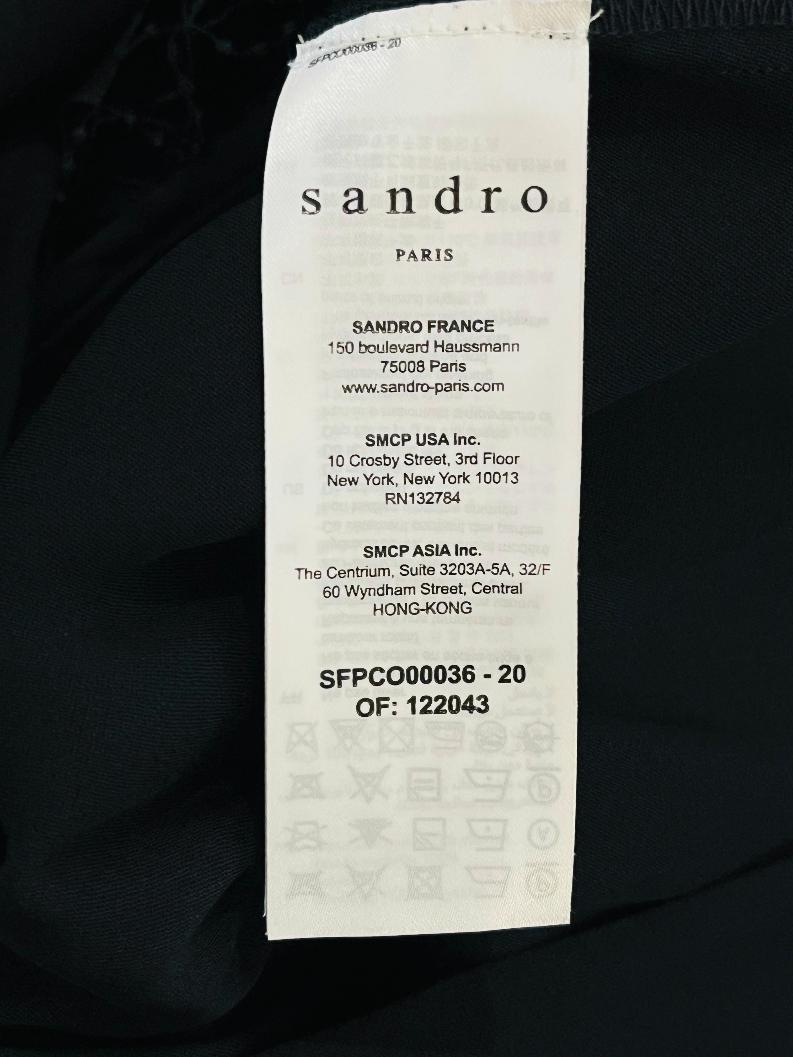 Sandro Lace- Panelled Wrap Jumpsuit For Sale 2