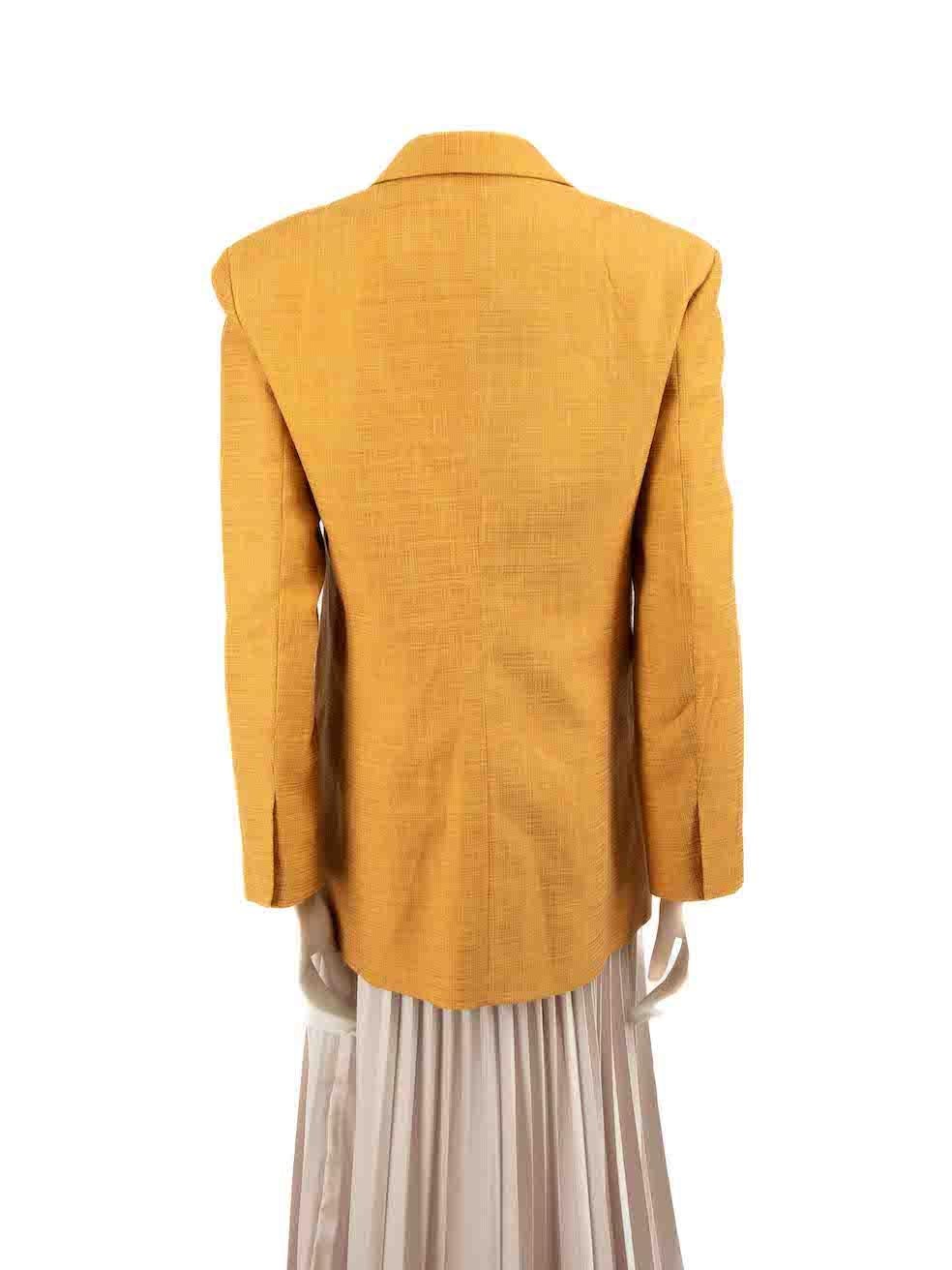 Sandro Mustard Yellow Single Breasted Blazer Size M In New Condition For Sale In London, GB