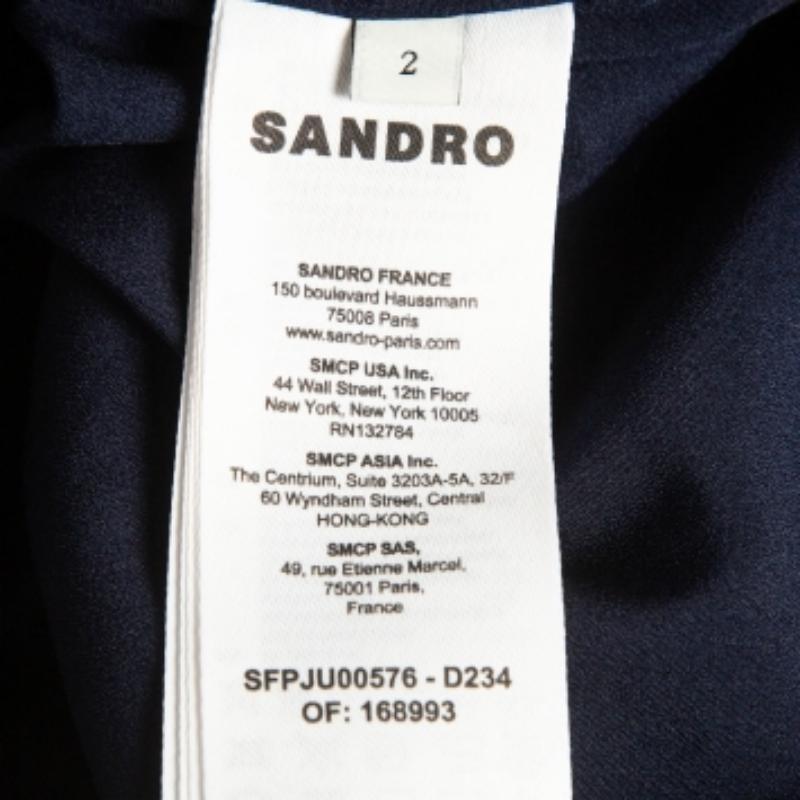 Sandro Minigonna in tweed blu navy M. in vendita 1