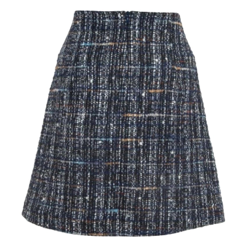 Sandro Minigonna in tweed blu navy M. in vendita
