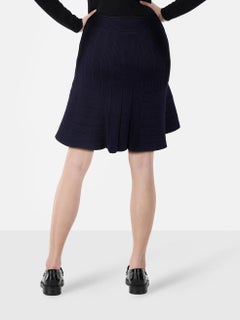 Sandro Navy Knit Flared Mini Skirt Size L