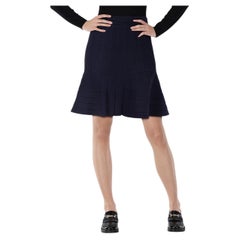 Sandro Navy Knit Flared Mini Skirt Size L