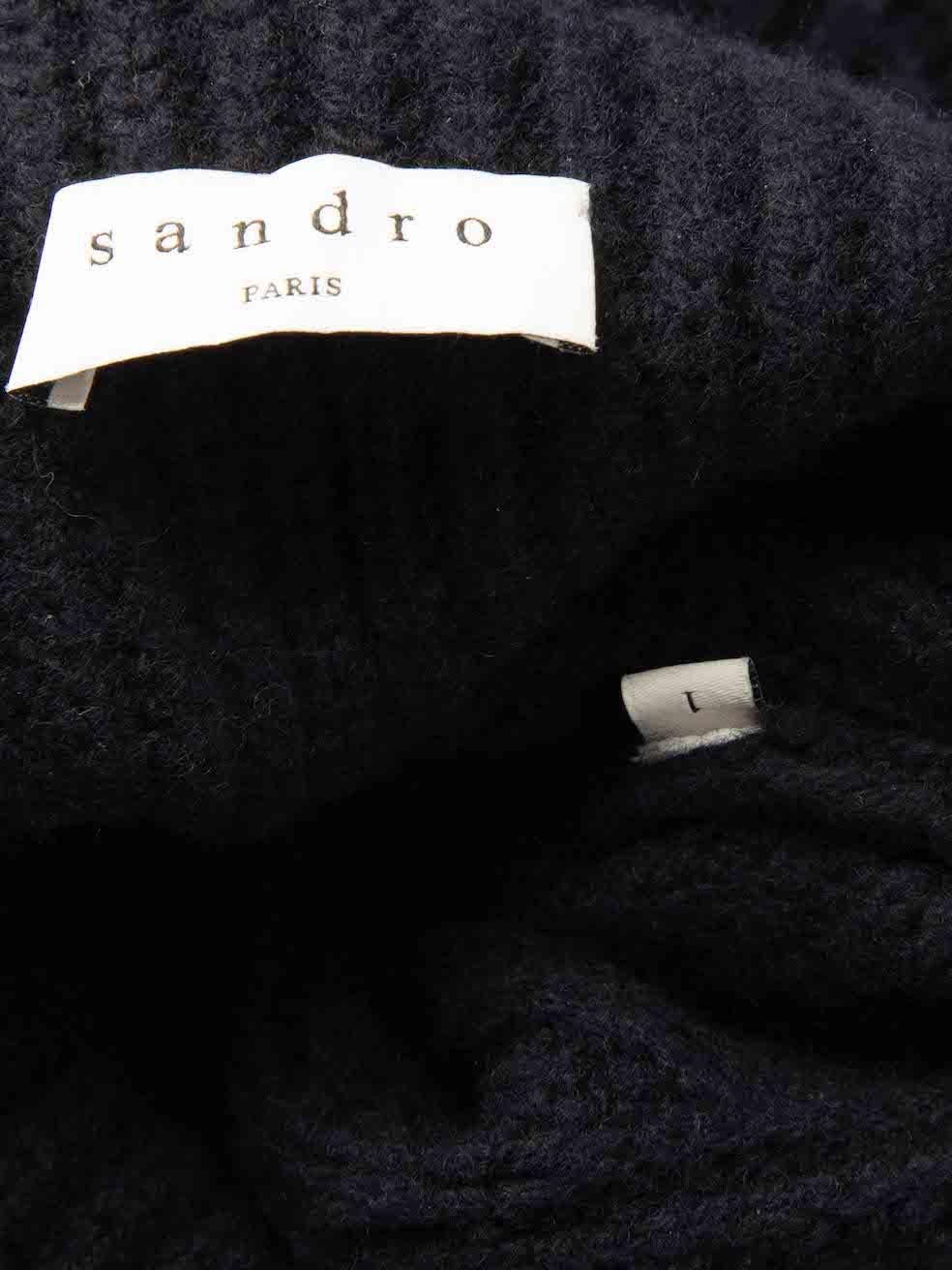 Sandro Navy Knitted Layered Jumper Size S 1
