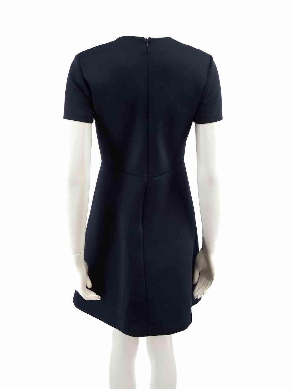 Sandro Navy Lace Pattern Detail Mini Dress Size M In Good Condition For Sale In London, GB