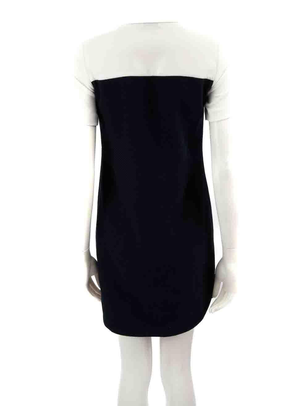 Sandro Navy Ruffle Neck Zip Front Mini Dress Size XS In Good Condition For Sale In London, GB