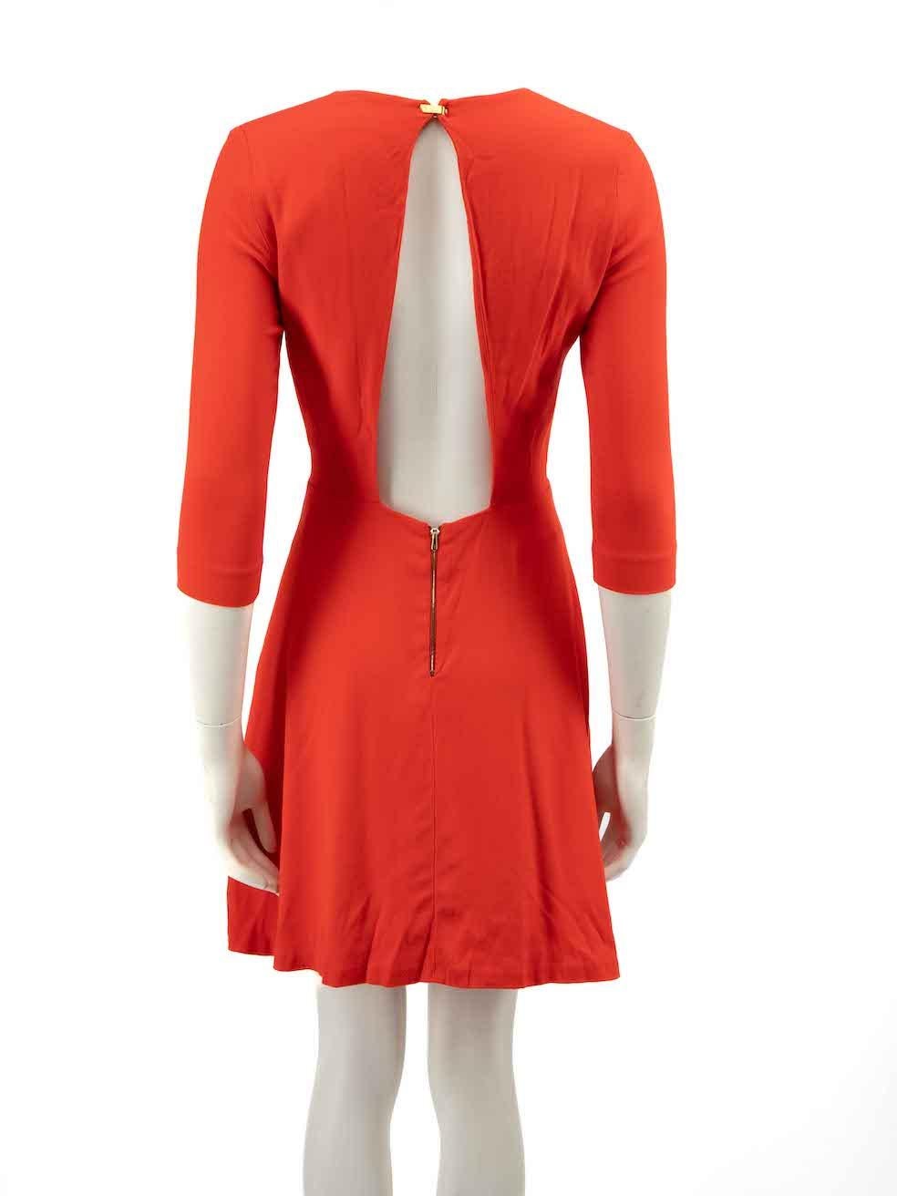 Red Sandro Orange Opened Back Detail Mini Dress Size S For Sale