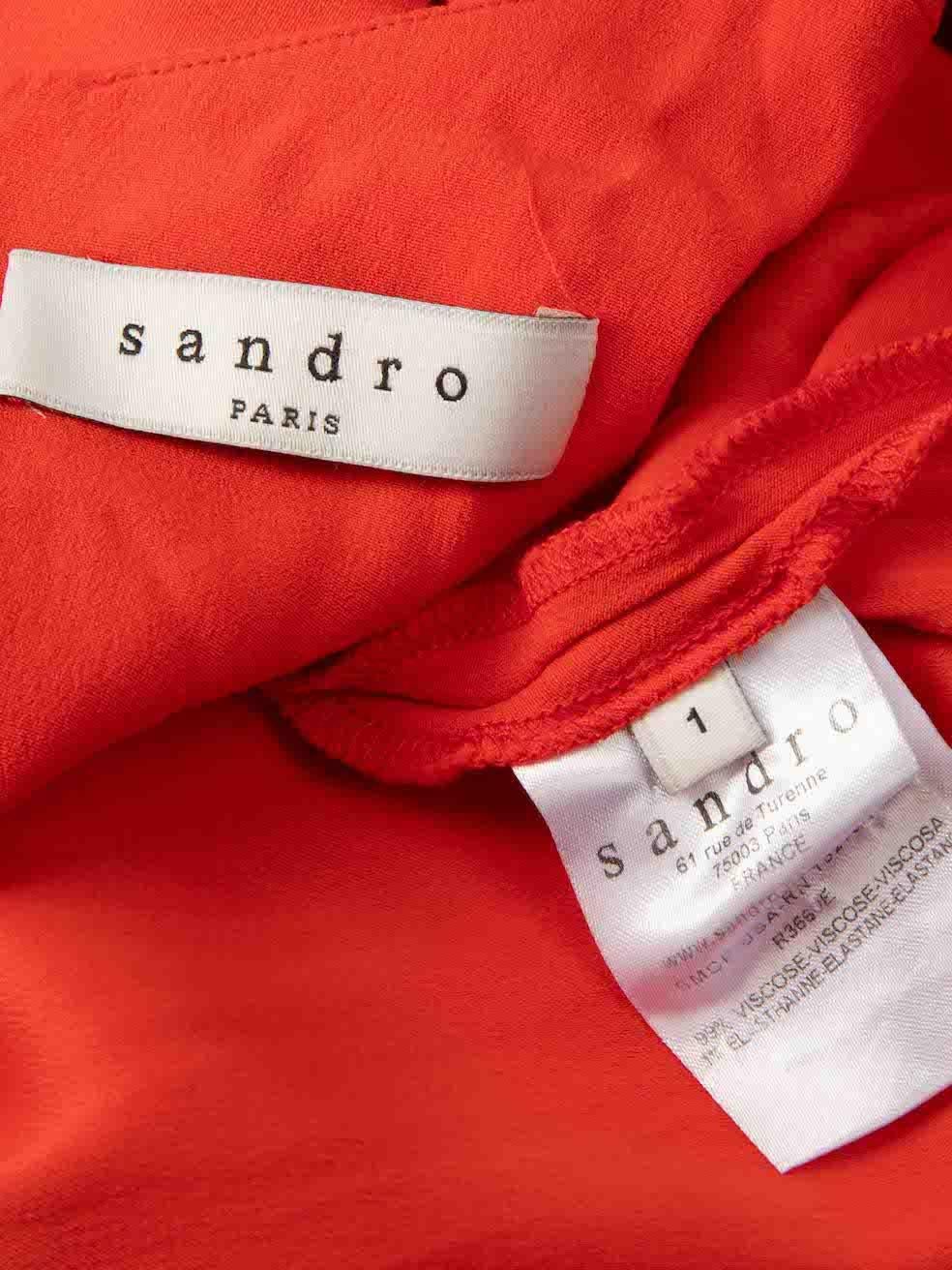 Sandro Orange Opened Back Detail Mini Dress Size S For Sale 3