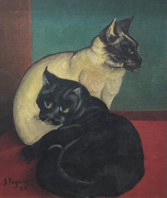 Vintage Duo of cats
