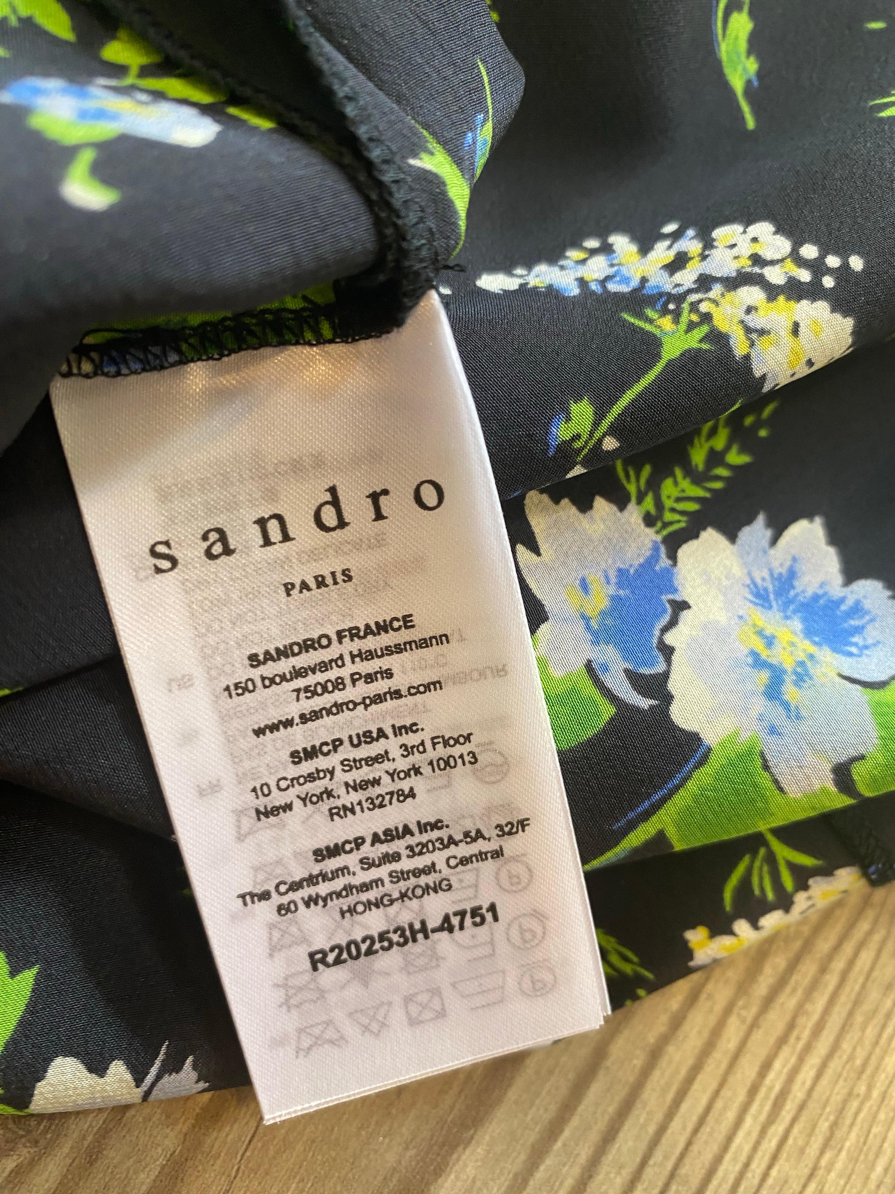 Sandro Paris Kleid mit Blumendetails. im Angebot 2