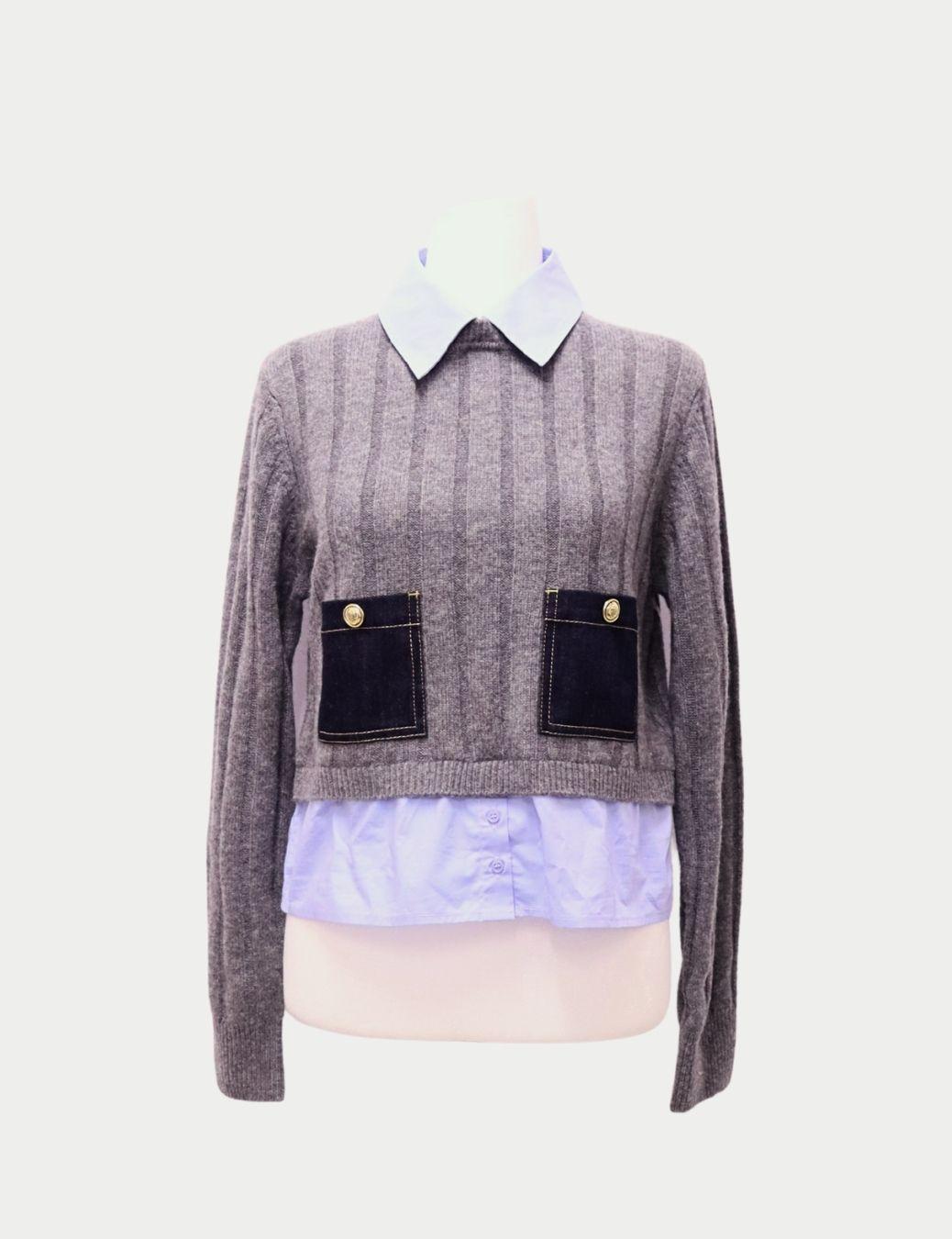 Sandro Paris Pull côtelé gris - EU 38 Neuf - En vente à Amman, JO