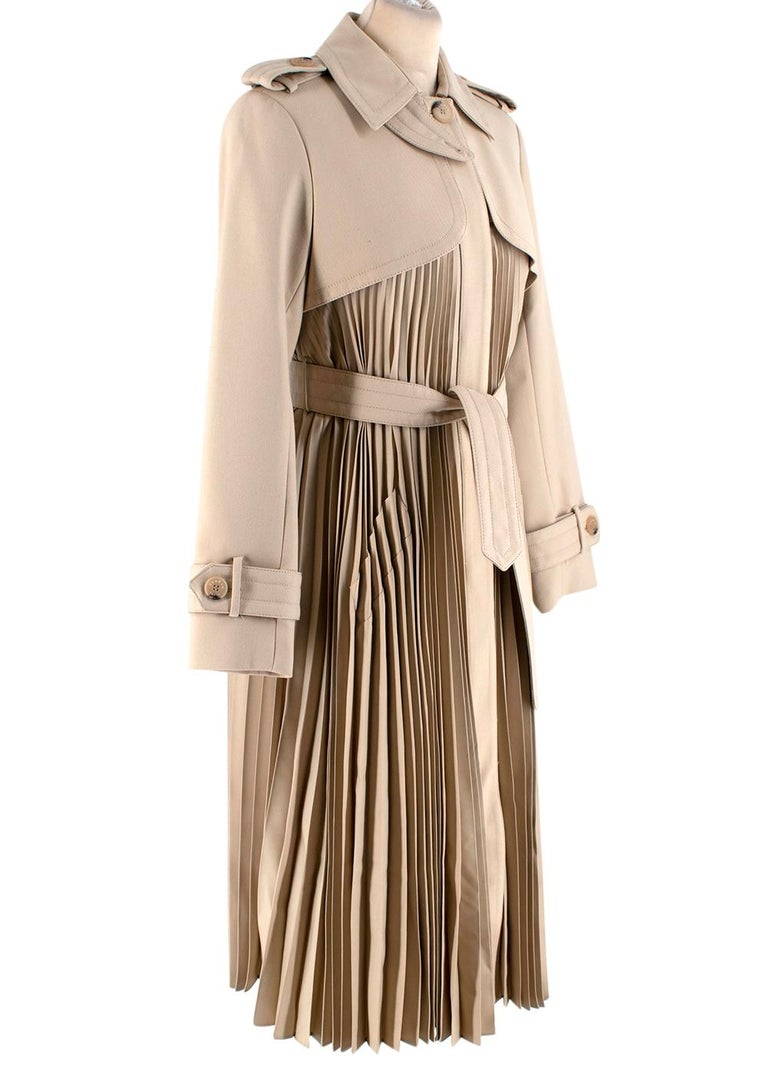 Sandro Paris Vino pleated trench coat 36 For Sale at 1stDibs