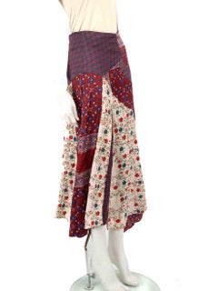 Sandro Patchwork Printed Midi Skirt Size S