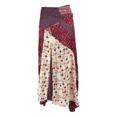 Sandro Patchwork Printed Midi Skirt Size S