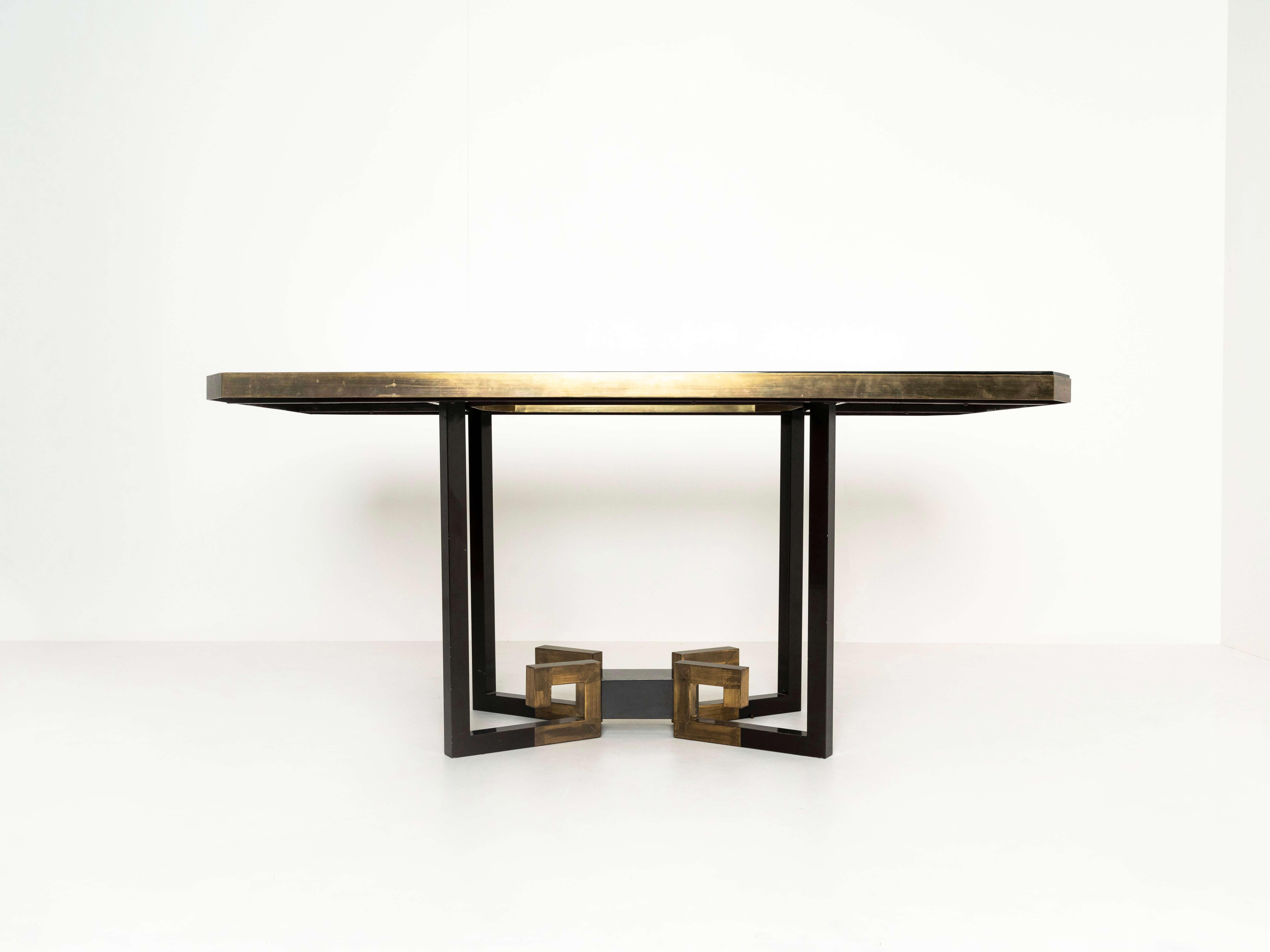 Mid-Century Modern Table de salle à manger Sandro Petti pour Angolo Metallarte, Italie, 1970 en vente