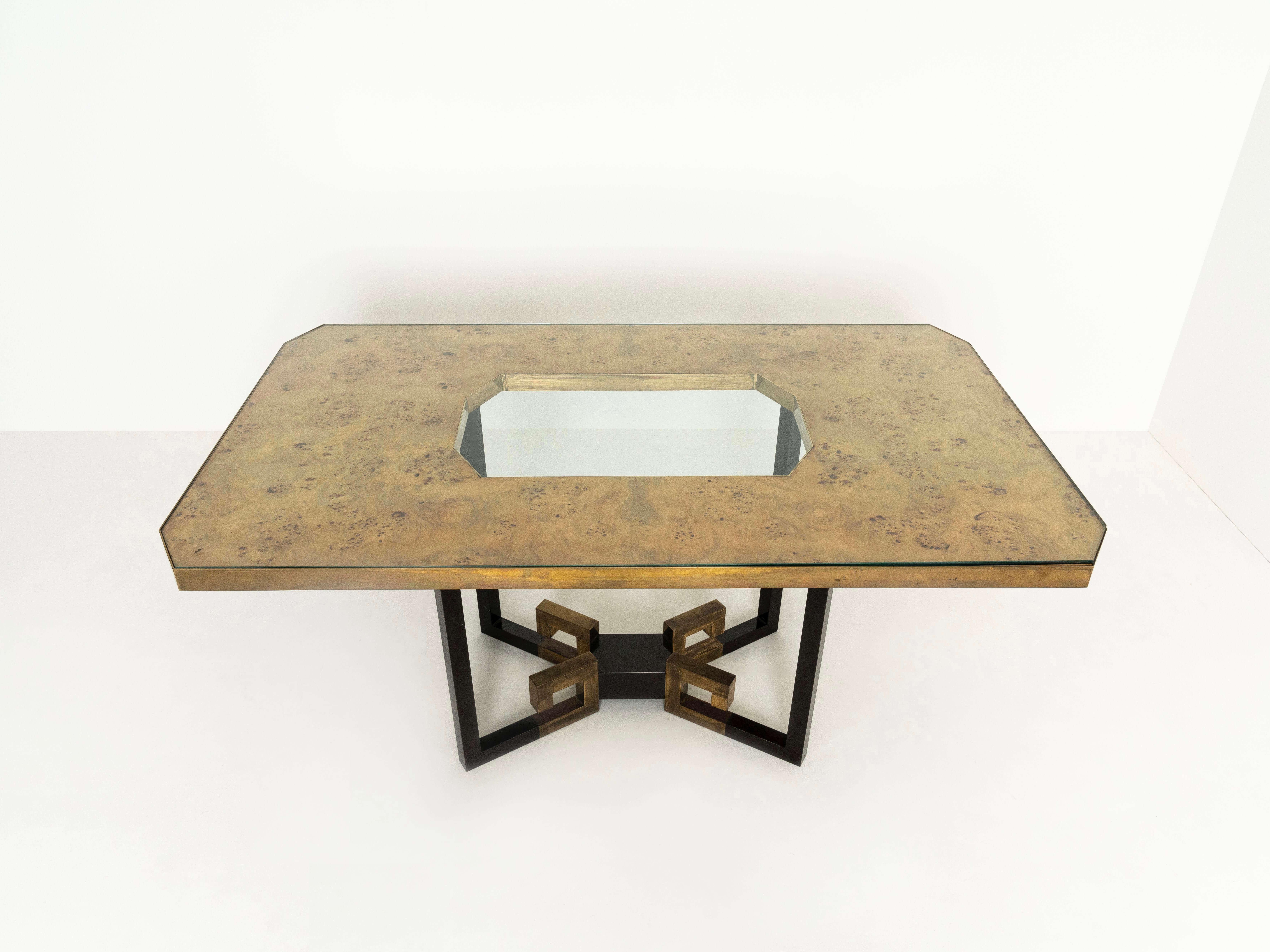 Table de salle à manger Sandro Petti pour Angolo Metallarte, Italie, 1970 Bon état - En vente à Hellouw, NL