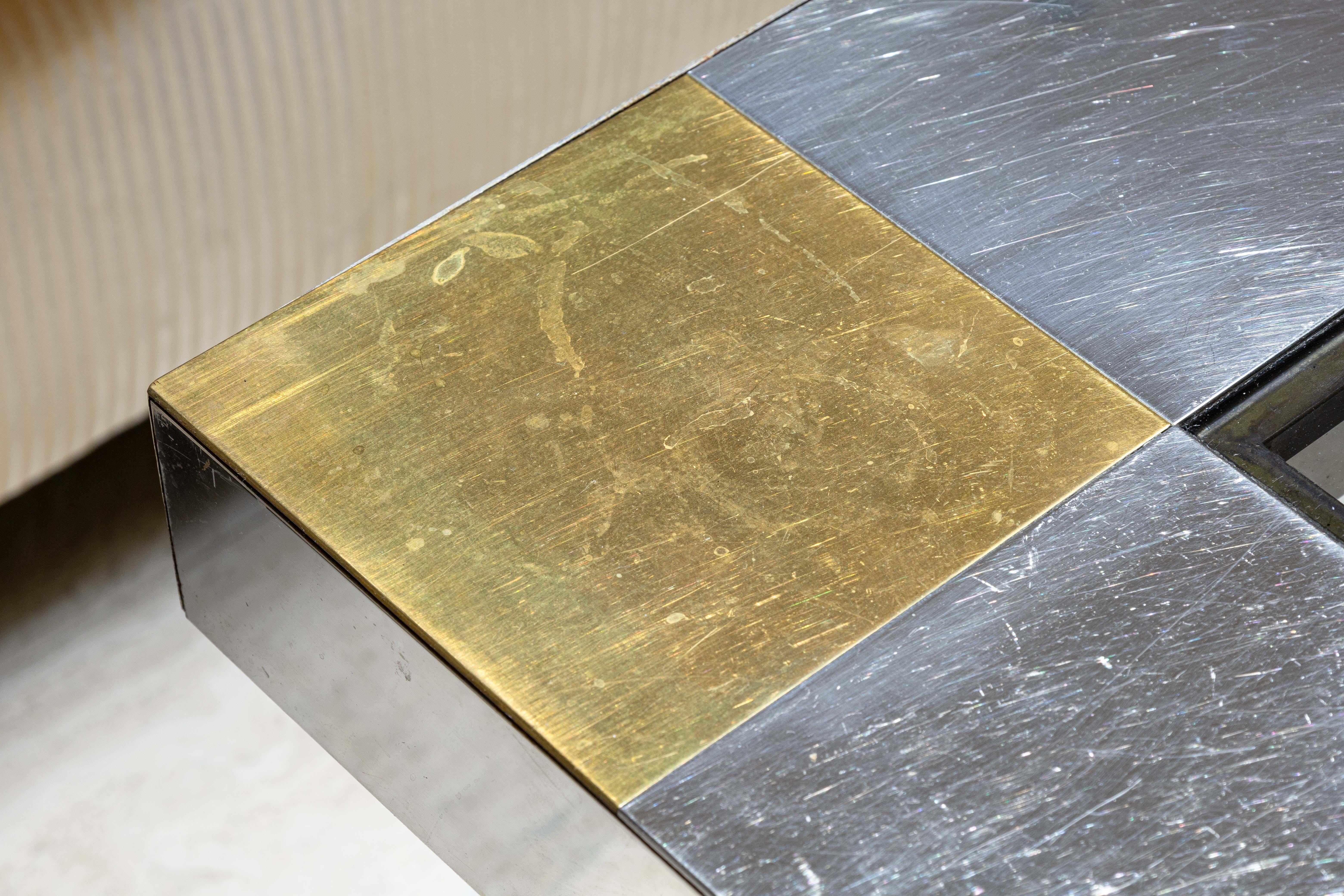 20ième siècle Sandro Petti pour Angelo Metal Art Table basse en verre chromé et lucite en vente