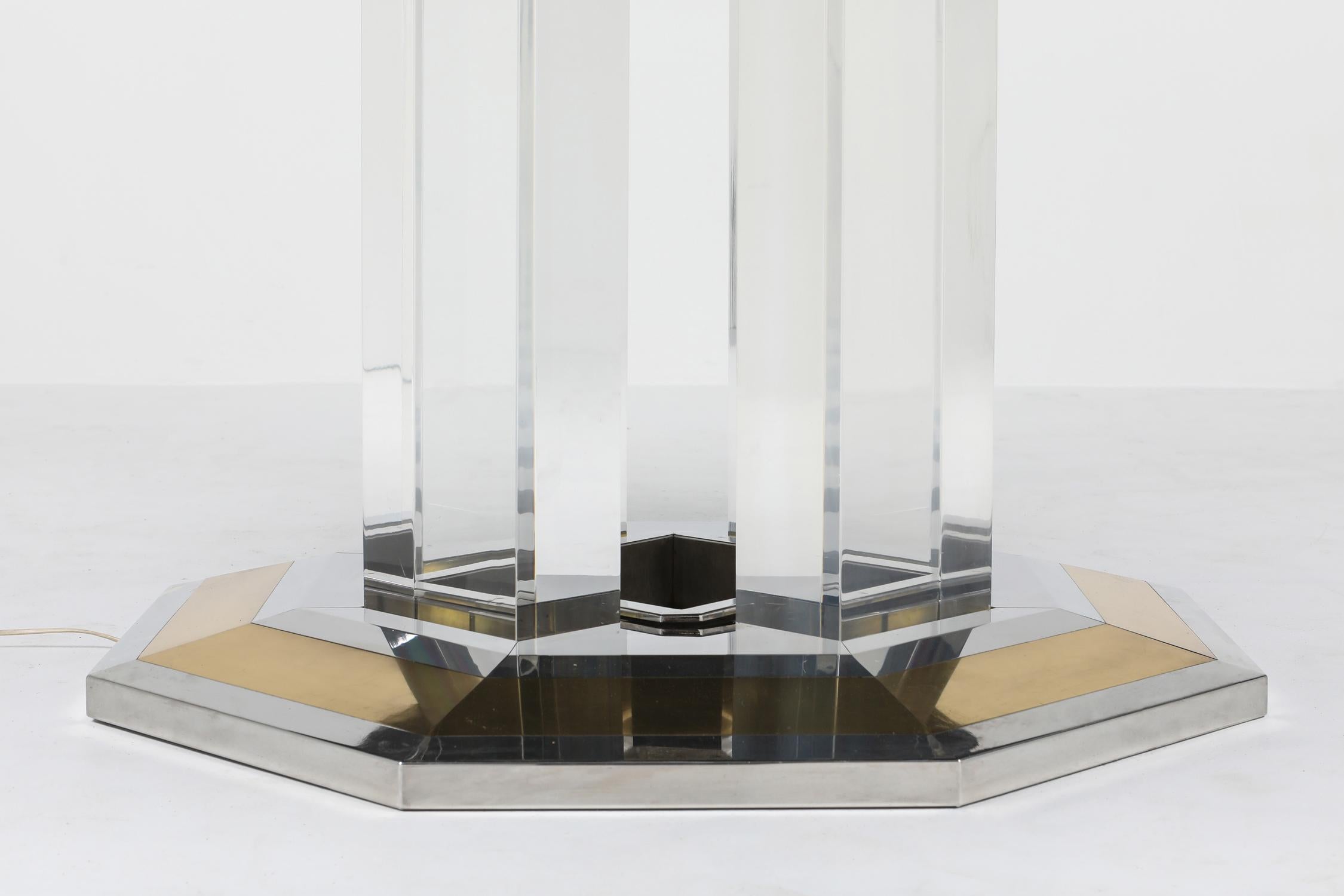 Sandro Petti for Maison Jansen Chrome and Brass Round Dining Table 1